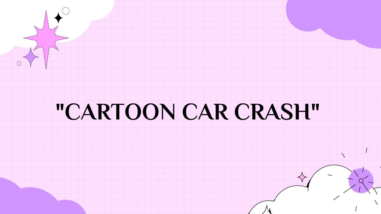 crashed cartoon car