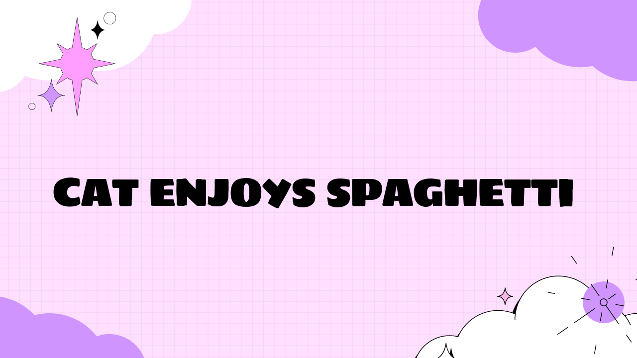 Cat Enjoys Spaghetti