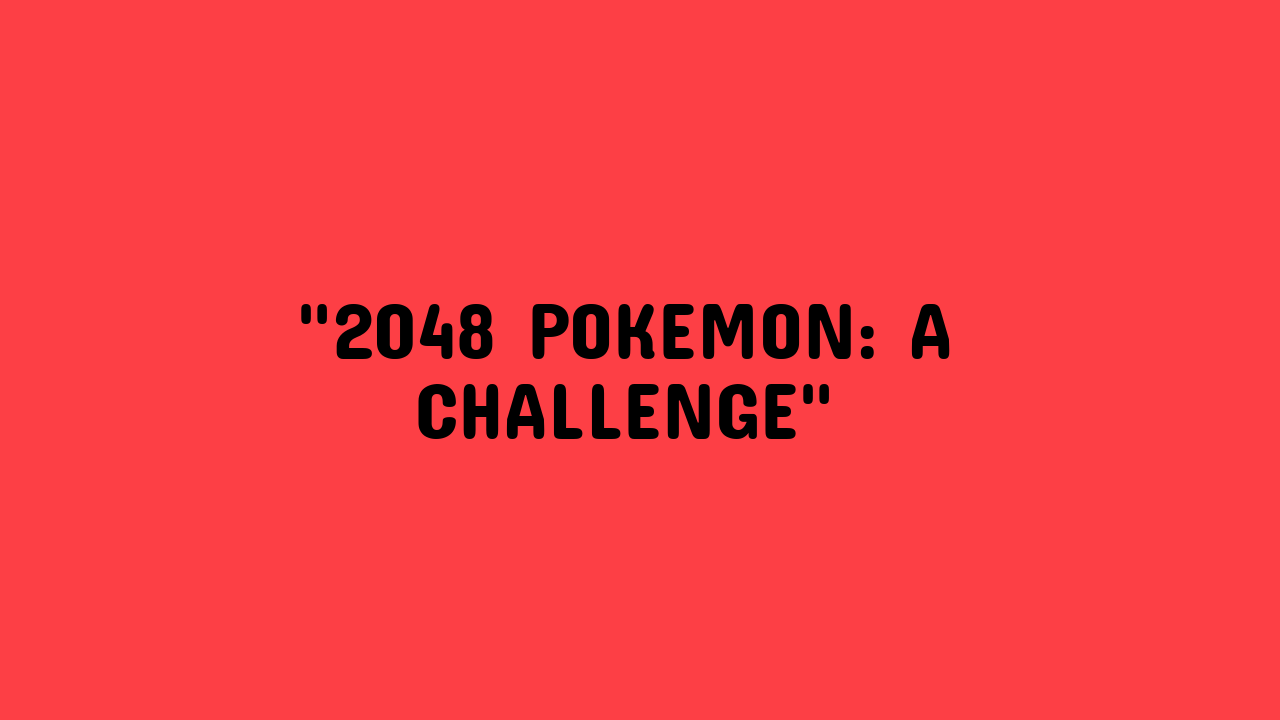 2048 pokemon